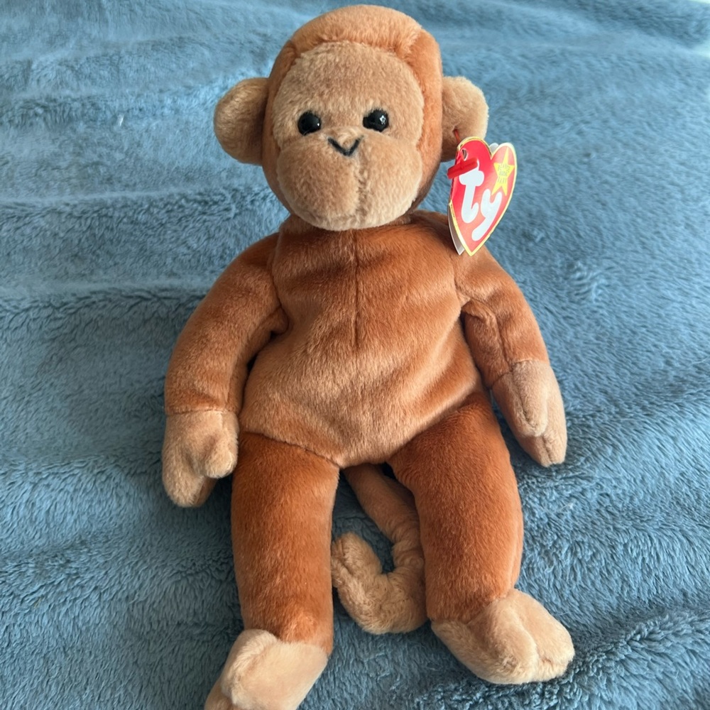 Vintage 1995 bongo the monkey collectible beanie baby